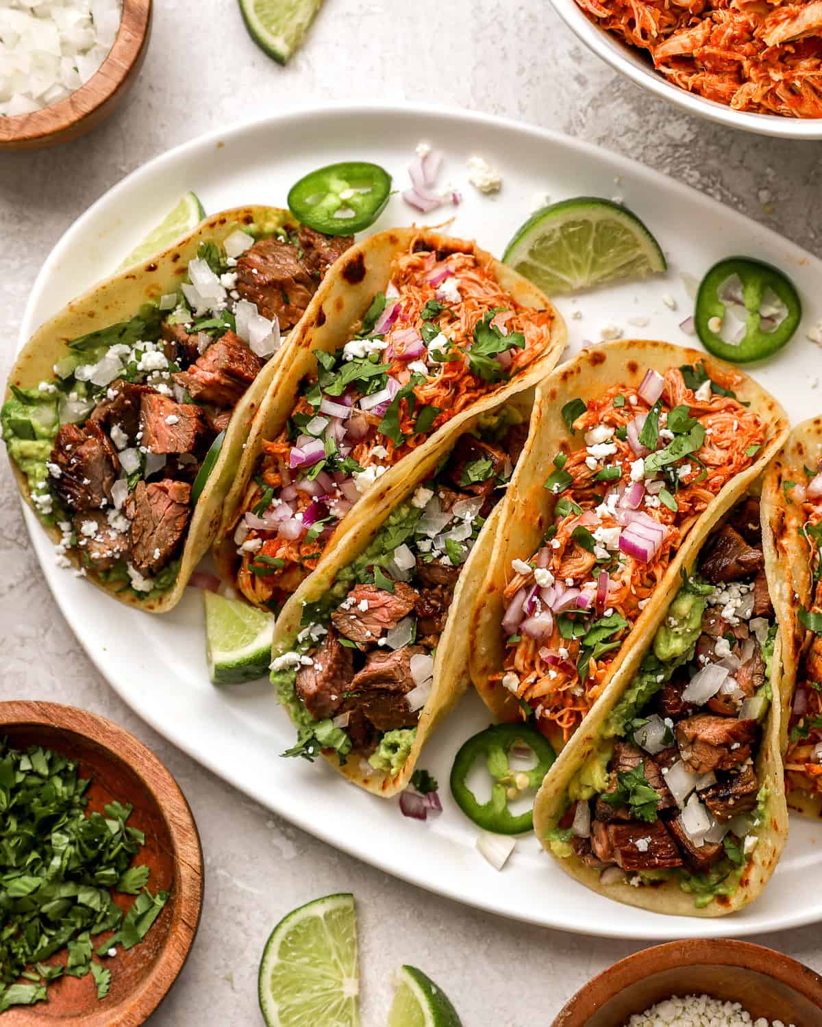Fresh street tacos on a plate